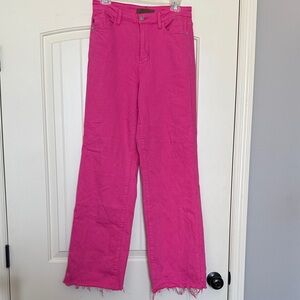 Judy Blue Vibrant Hot Pink Wide Leg Jeans
